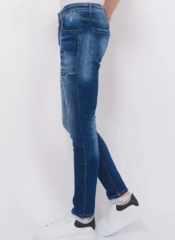 Blue Ripped Jeans Heren - Slim Fit -1081- Blauw