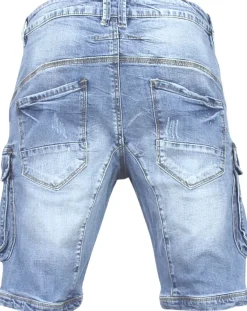 Cargo Short - Slim Fit -1088- Blauw