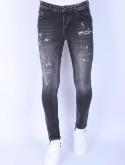 Destroyed Jeans Heren - Slim Fit -1099- Grijs