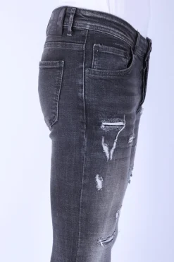 Destroyed Jeans Heren - Slim Fit -1099- Grijs