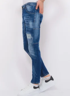 Destroyed Jeans Heren - Slim Fit -1083- Blauw