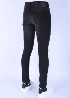 Distressed & Washed Jeans Heren - Slim Fit -1105- Zwart