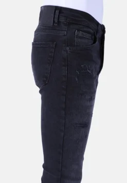 Distressed & Washed Jeans Heren - Slim Fit -1105- Zwart