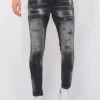 Distressed Jeans Heren - Slim Fit -1087- Zwart