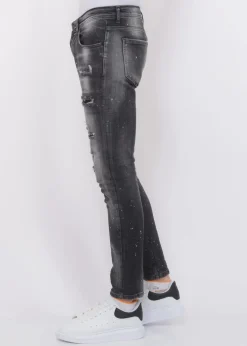 Distressed Jeans Heren - Slim Fit -1087- Zwart