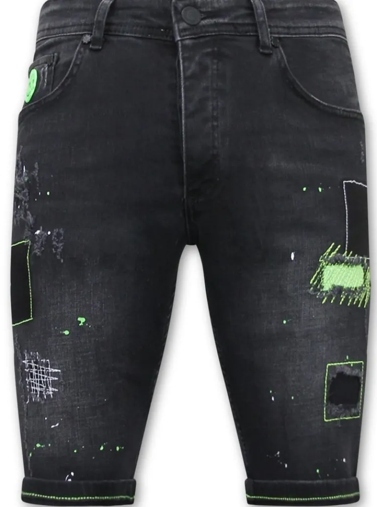 Heren Denim Short - Slim Fit - 1045 - Zwart