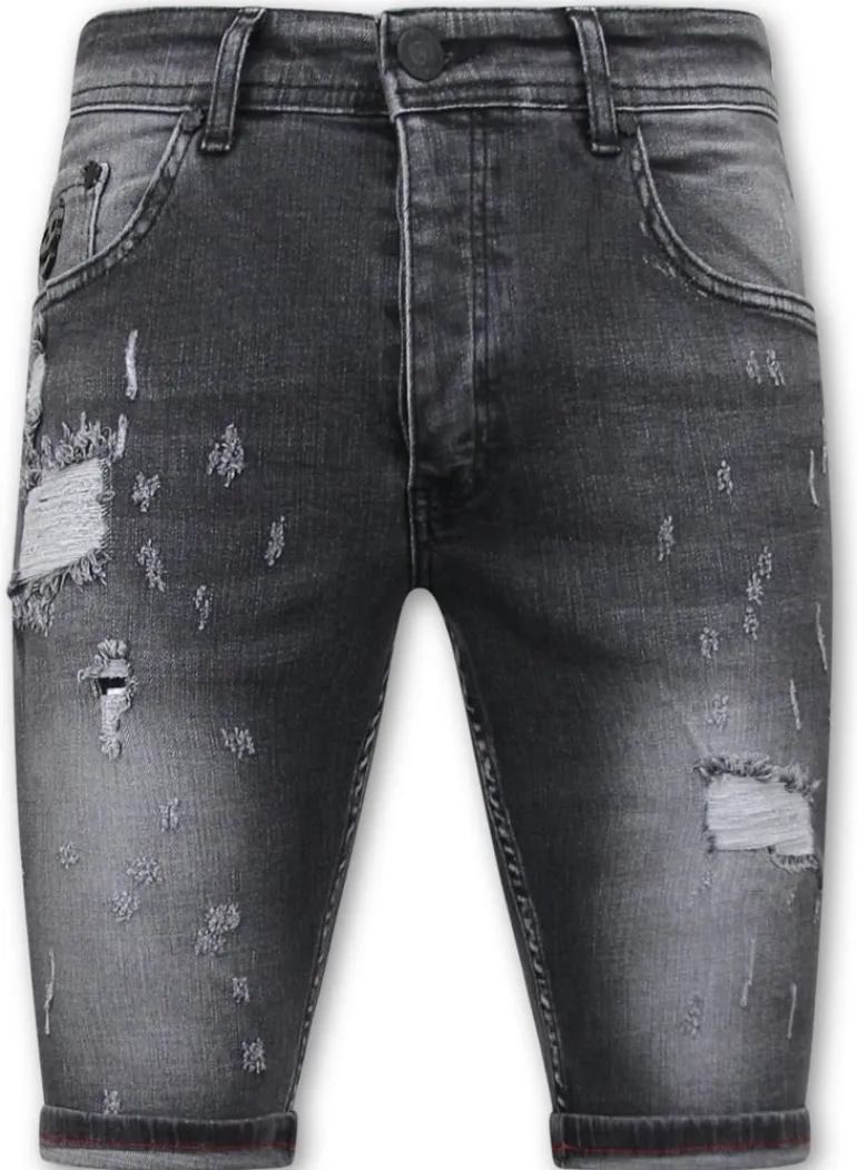 Heren Denim Short - Slim Fit - 1039 - Grijs