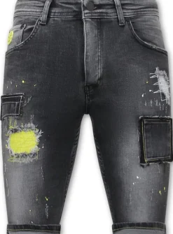 Heren Denim Short - Slim Fit - 1053 - Grijs