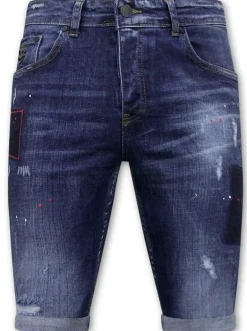 Heren Denim Short - Slim Fit - 1020 - Blauw
