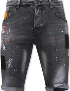 Heren Denim Short - Slim Fit - 1034 - Grijs