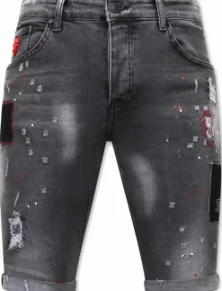 Heren Denim Short - Slim Fit - 1032 - Grijs