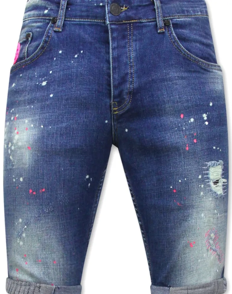 Heren Denim Short - Slim Fit - 1036 - Blauw
