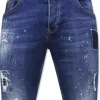 Heren Denim Short - Slim Fit - 1035 - Blauw