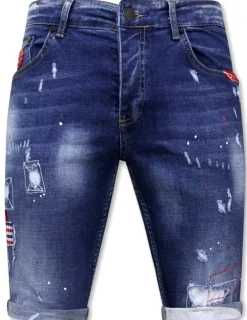 Heren Denim Short - Slim Fit - 1030 - Blauw