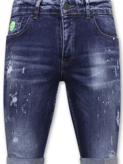 Heren Denim Short - Slim Fit - 1017 - Blauw