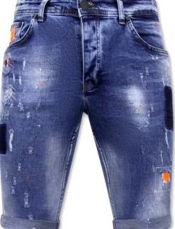 Heren Denim Short - Slim Fit -1008-SH- Blauw
