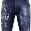Heren Denim Short - Slim Fit - 1018 - Blauw