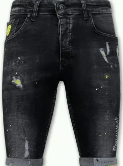 Heren Denim Short - Slim Fit - 1022 - Zwart