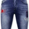 Heren Denim Short - Slim Fit - 1041 - Blauw