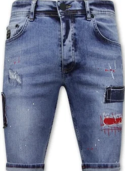 Heren Denim Short - Slim Fit - 1042 - Blauw