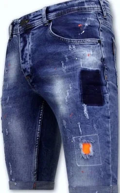 Heren Denim Short - Slim Fit - 1014 - Blauw