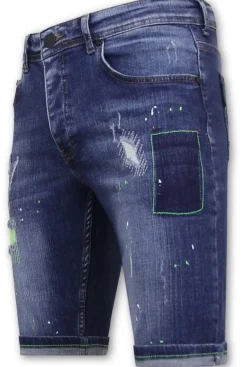 Heren Denim Short - Slim Fit - 1044 - Blauw
