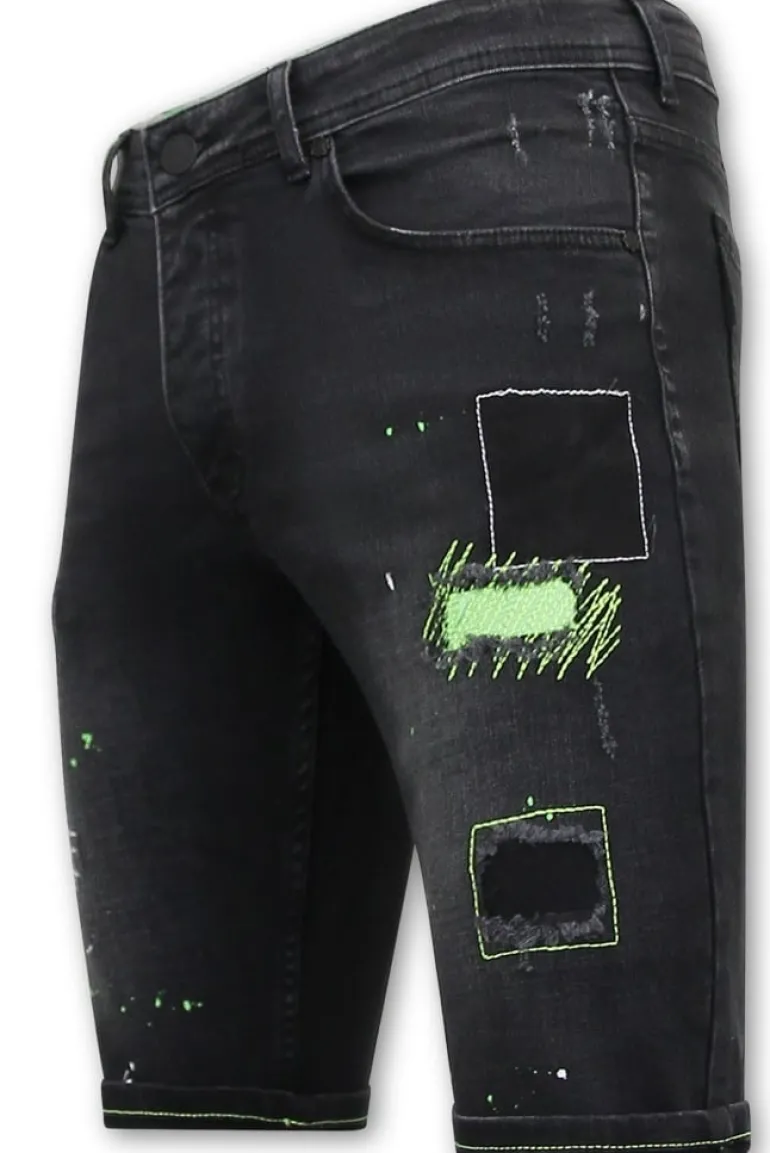 Heren Denim Short - Slim Fit - 1045 - Zwart