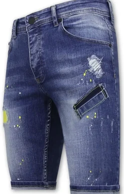 Heren Denim Short - Slim Fit - 1046 - Blauw