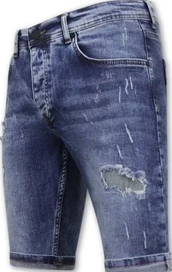 Heren Denim Short - Slim Fit - 1054 - Blauw