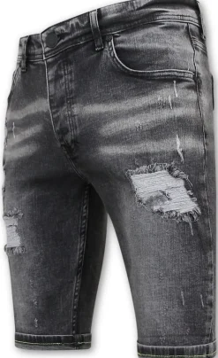 Heren Denim Short - Slim Fit - 1047 - Grijs