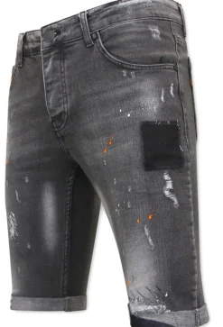 Heren Denim Short - Slim Fit - 1034 - Grijs