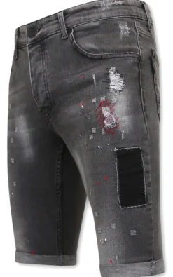 Heren Denim Short - Slim Fit - 1032 - Grijs