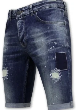 Heren Denim Short - Slim Fit - 1015 - Blauw