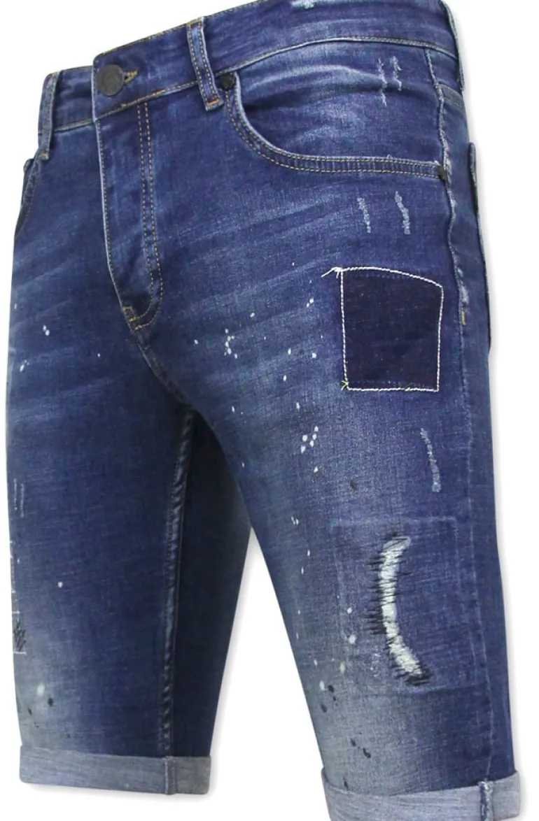 Heren Denim Short - Slim Fit - 1035 - Blauw
