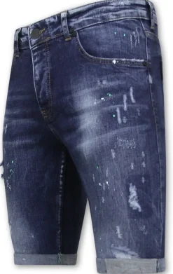 Heren Denim Short - Slim Fit - 1017 - Blauw
