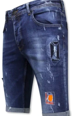 Heren Denim Short - Slim Fit - 1016 - Blauw