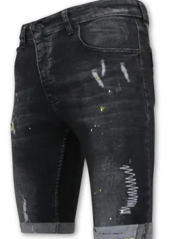 Heren Denim Short - Slim Fit - 1022 - Zwart