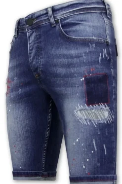 Heren Denim Short - Slim Fit - 1041 - Blauw