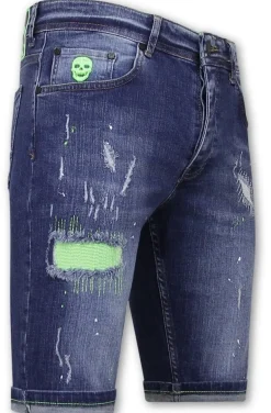 Heren Denim Short - Slim Fit - 1044 - Blauw