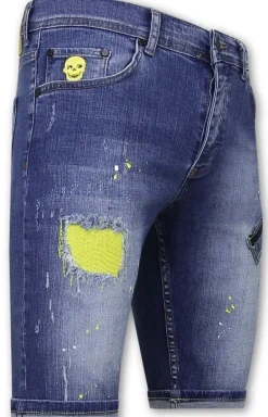 Heren Denim Short - Slim Fit - 1046 - Blauw