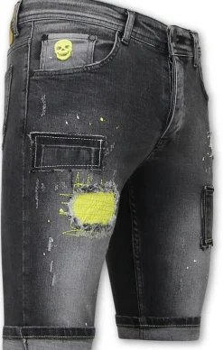 Heren Denim Short - Slim Fit - 1053 - Grijs