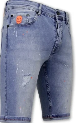Heren Denim Short - Slim Fit - 1048 - Blauw