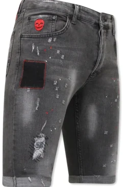Heren Denim Short - Slim Fit - 1032 - Grijs