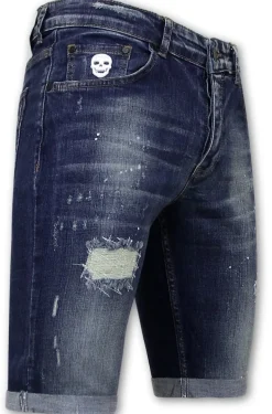 Heren Denim Short - Slim Fit - 1015 - Blauw