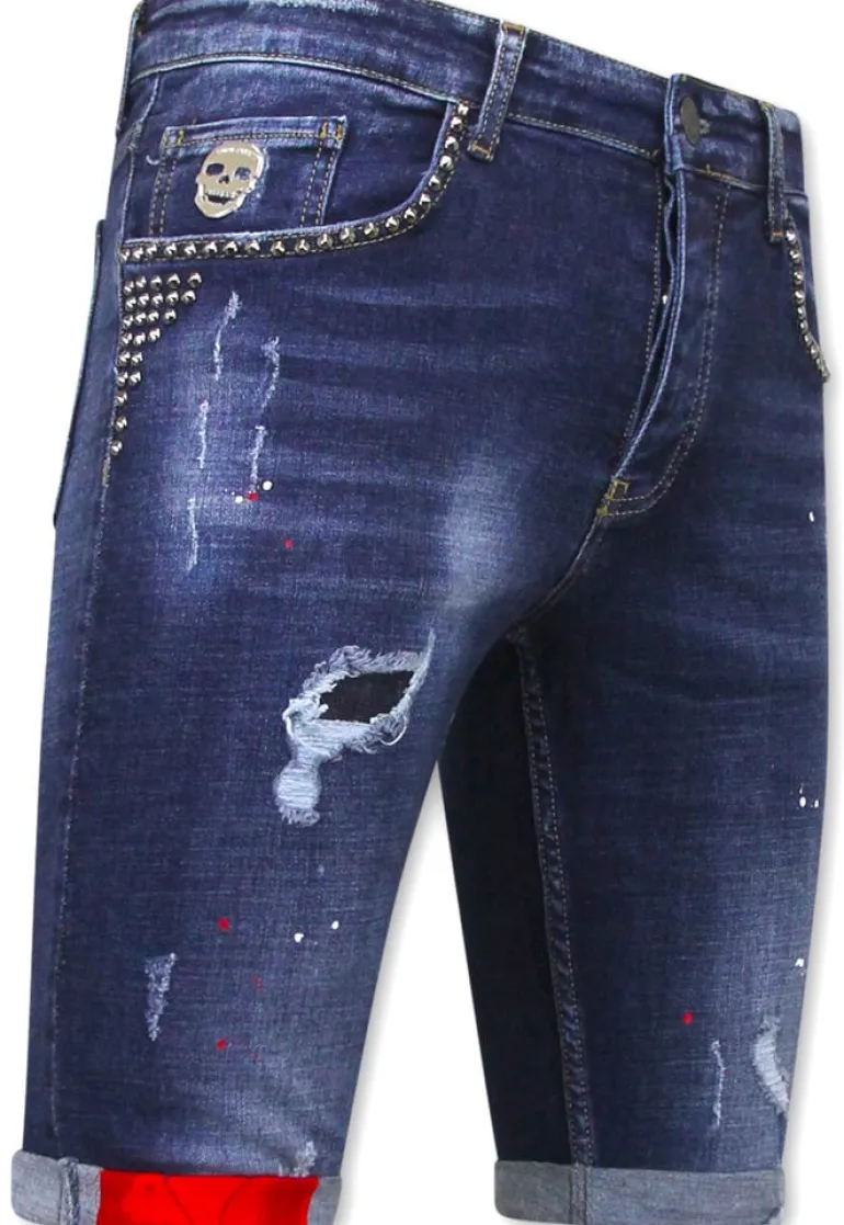 Heren Denim Short - Slim Fit - 1025 - Blauw