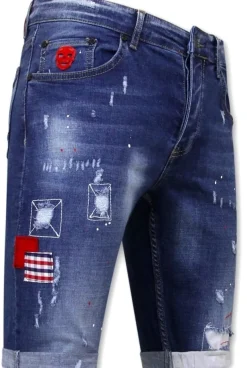 Heren Denim Short - Slim Fit - 1030 - Blauw