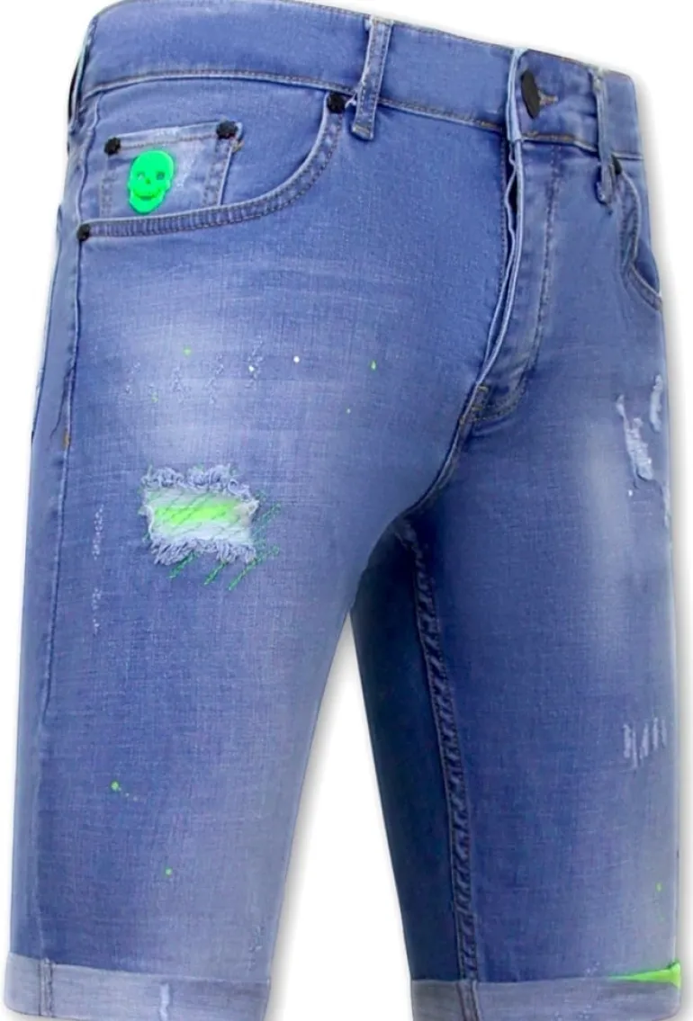 Heren Denim Short - Slim Fit - 1027 - Blauw