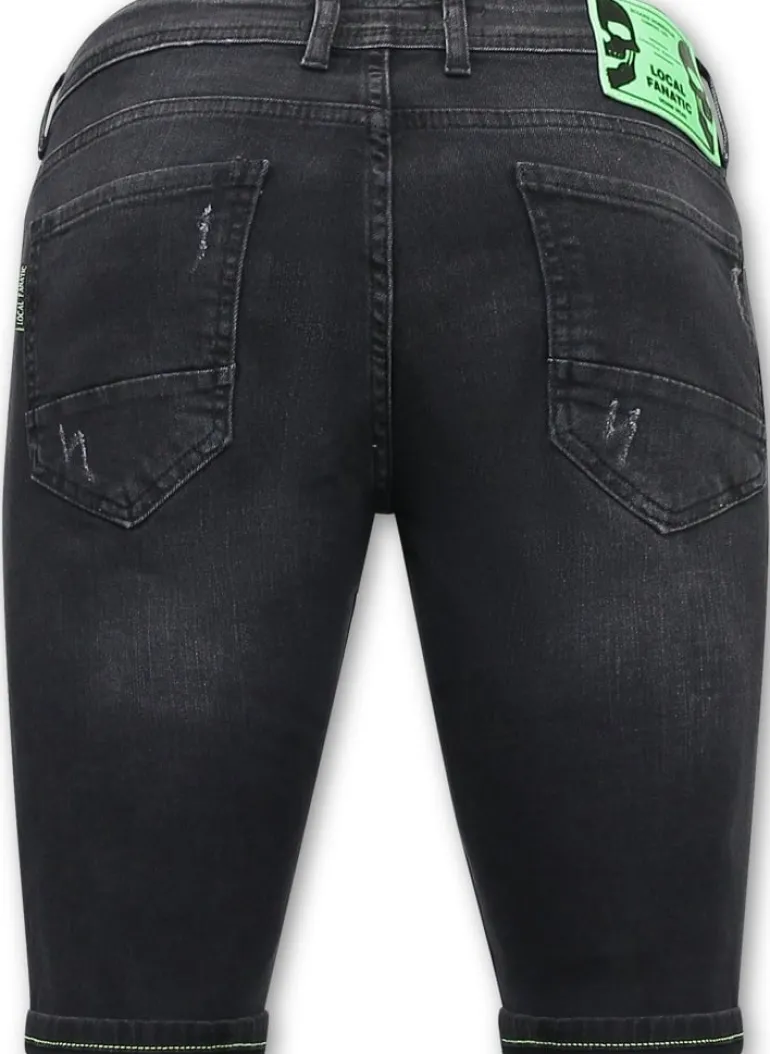 Heren Denim Short - Slim Fit - 1045 - Zwart