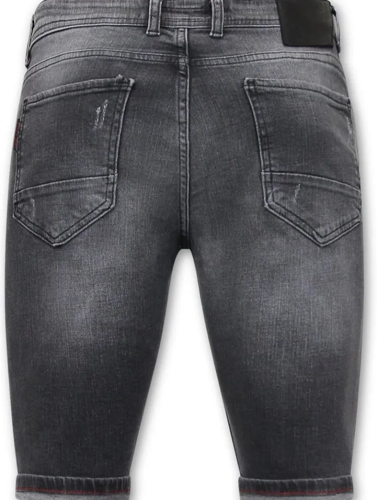 Heren Denim Short - Slim Fit - 1039 - Grijs