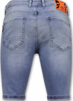 Heren Denim Short - Slim Fit - 1048 - Blauw
